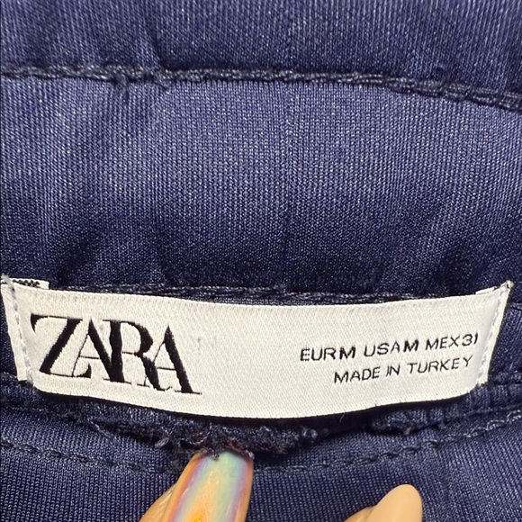 Zara Navy Joggers with Red and White Stripes - Picture 2 of 3